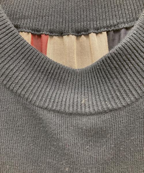 BLUE LABEL CRESTBRIDGE（ブルーレーベルクレストブリッジ）BLUE LABEL CRESTBRIDGE (ブルーレーベルクレストブリッジ) チェックドレープツイル ニットコンビマキシワンピース ネイビー×ベージュ サイズ:38の古着・服飾アイテム