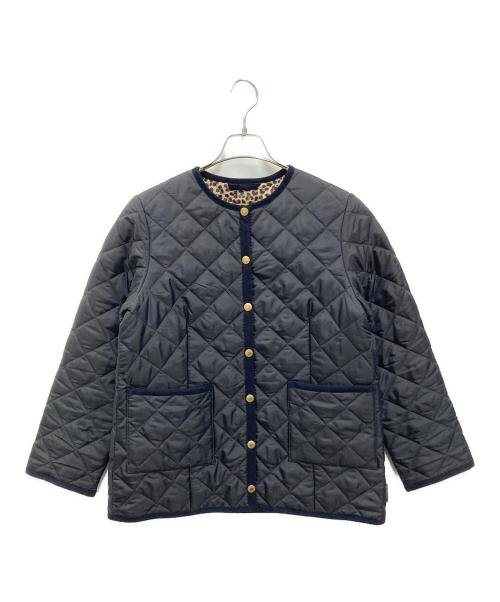 Traditional Weatherwear（トラディショナルウェザーウェア）Traditional Weatherwear (トラディショナルウェザーウェア) レオパードキルティングジャケット ブラック サイズ:36の古着・服飾アイテム