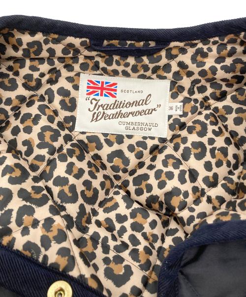Traditional Weatherwear（トラディショナルウェザーウェア）Traditional Weatherwear (トラディショナルウェザーウェア) レオパードキルティングジャケット ブラック サイズ:36の古着・服飾アイテム