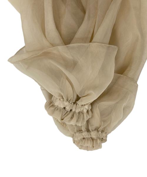 anuans（アニュアンス）anuans (アニュアンス) シアーボウタイボリュームブラウス ベージュ サイズ:FREEの古着・服飾アイテム