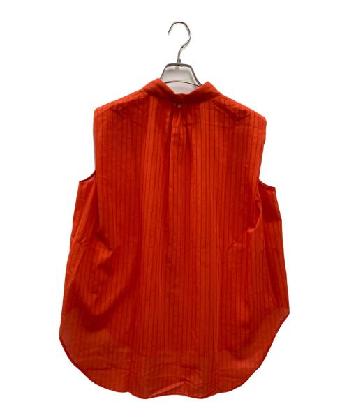 MACPHEE（マカフィー）MACPHEE (マカフィー) ドビーストライプ ノースリーブレギュラーカラーシャツ オレンジ サイズ:36の古着・服飾アイテム