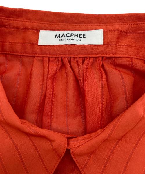 MACPHEE（マカフィー）MACPHEE (マカフィー) ドビーストライプ ノースリーブレギュラーカラーシャツ オレンジ サイズ:36の古着・服飾アイテム