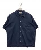 JOURNAL STANDARDジャーナルスタンダード）の古着「STILL AUTHENTIC 半袖 オープン カラー シャツ」｜ネイビー
