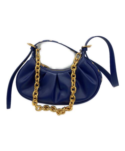 CHARLES & KEITH（チャールズアンドキース）CHARLES & KEITH (チャールズ＆キース) Duo ルーシュドカーブショルダーバッグ ネイビーの古着・服飾アイテム