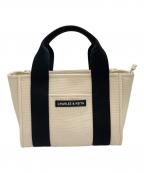 CHARLES & KEITHチャールズアンドキース）の古着「Kay ストライプトートバッグ」｜ホワイト×ブラック