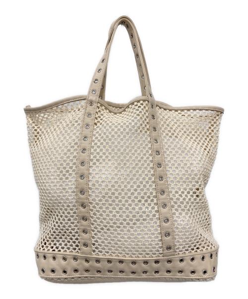 vanessabruno（ヴァネッサブリューノ）vanessabruno (ヴァネッサブリューノ) メッシュレザーパンチングトートバッグ ベージュの古着・服飾アイテム