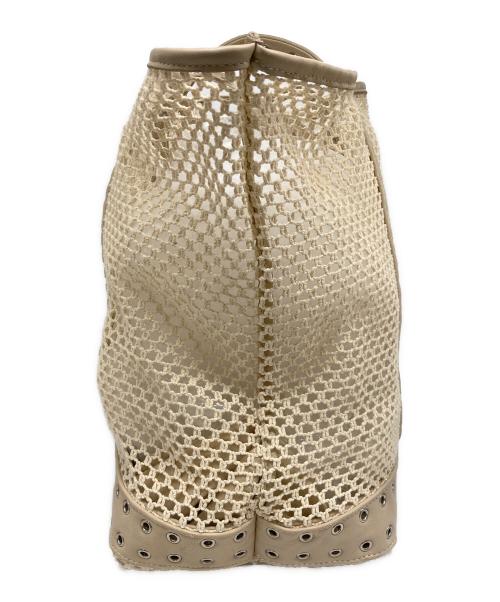 vanessabruno（ヴァネッサブリューノ）vanessabruno (ヴァネッサブリューノ) メッシュレザーパンチングトートバッグ ベージュの古着・服飾アイテム