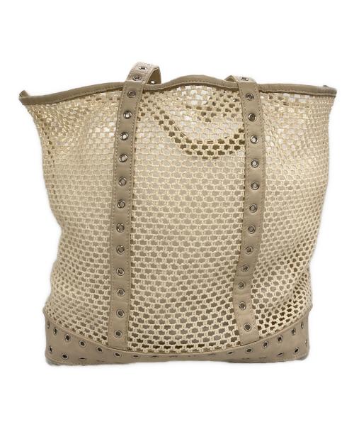 vanessabruno（ヴァネッサブリューノ）vanessabruno (ヴァネッサブリューノ) メッシュレザーパンチングトートバッグ ベージュの古着・服飾アイテム