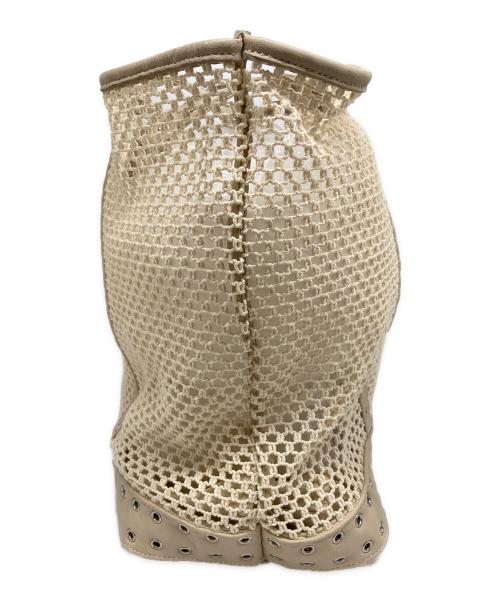 vanessabruno（ヴァネッサブリューノ）vanessabruno (ヴァネッサブリューノ) メッシュレザーパンチングトートバッグ ベージュの古着・服飾アイテム