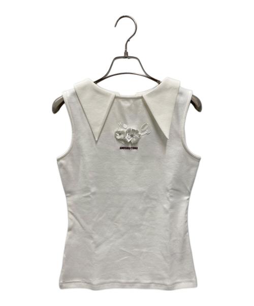 SHUSHU/TONG（シュシュトング）SHUSHU/TONG (シュシュトング) ノースリーブカットソー ホワイト サイズ:6の古着・服飾アイテム
