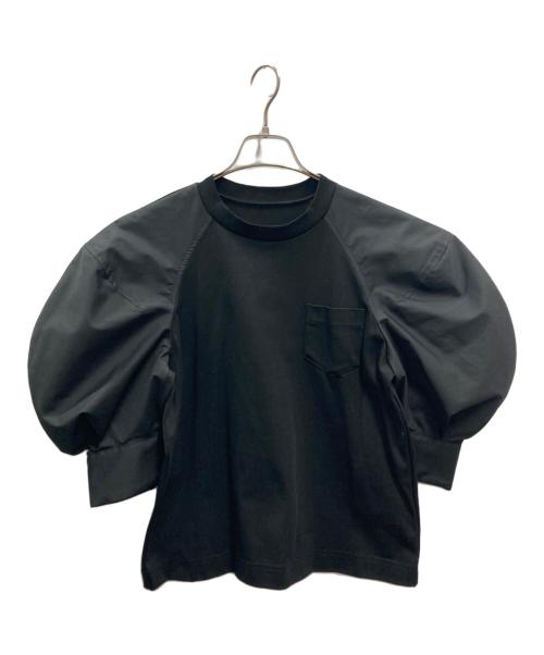 sacai（サカイ）sacai (サカイ) Poplin x Jersey T-Shirt ブラック サイズ:1の古着・服飾アイテム