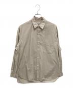 STEVEN ALANスティーブンアラン）の古着「ストライプレギュラーカラーシャツ」｜ブラウン×ベージュ