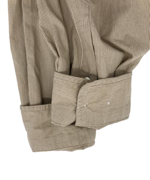 STEVEN ALAN（スティーブンアラン）STEVEN ALAN (スティーブンアラン) ストライプレギュラーカラーシャツ ブラウン×ベージュ サイズ:Sの古着・服飾アイテム