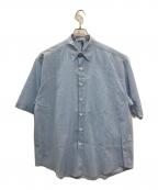 AURALEEオーラリー）の古着「HARD TWIST FINX ORGANDY HALF SLEEVED SHIRT」｜ブルー