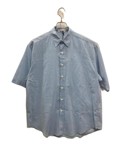 AURALEE（オーラリー）AURALEE (オーラリー) HARD TWIST FINX ORGANDY HALF SLEEVED SHIRT ブルー サイズ:4の古着・服飾アイテム
