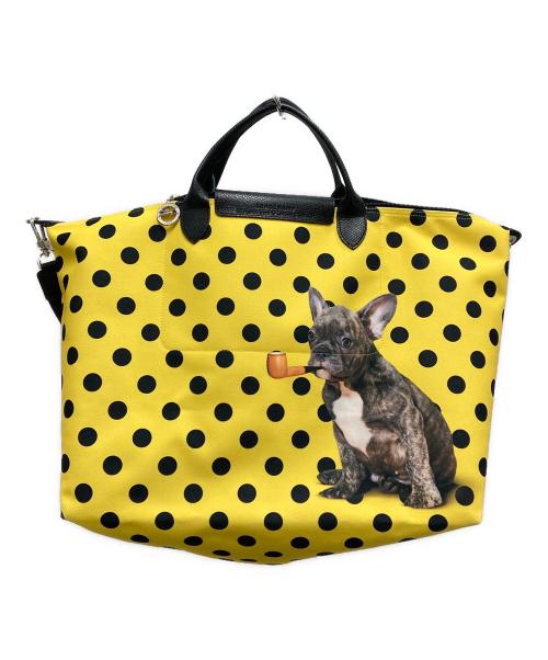 Toiletpaper（Toiletpaper）Toiletpaper (Toiletpaper) LONGCHAMP (ロンシャン) トラベルバッグ S イエロー×ブラックの古着・服飾アイテム