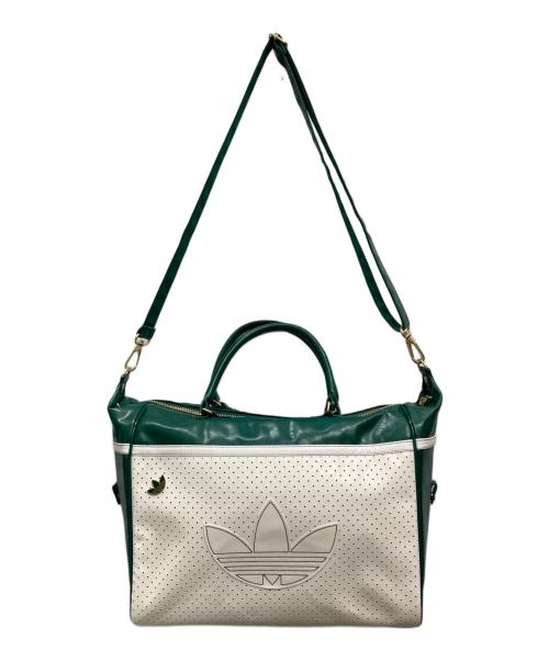 adidas（アディダス）adidas (アディダス) ボウリングバッグ ホワイト×グリーンの古着・服飾アイテム