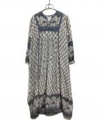 maison de soilメゾンドソイル）の古着「総柄ワンピース」｜ブルー