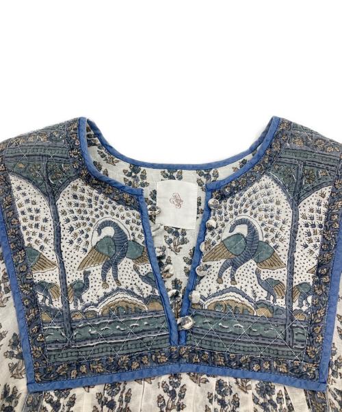 maison de soil（メゾンドソイル）maison de soil (メゾンドソイル) 総柄ワンピース ブルー サイズ:表記無の古着・服飾アイテム