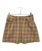 BURBERRY BLUE LABELバーバリーロンドンブルーレーベル）の古着「ノバチェック台形ミニスカート」｜ブラウン