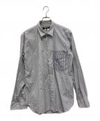 COMME des GARCONS HOMME DEUXコムデギャルソン オム ドゥ）の古着「長袖ストライプシャツ」｜ホワイト×ネイビー