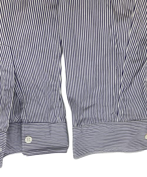 COMME des GARCONS HOMME DEUX（コムデギャルソン オム ドゥ）COMME des GARCONS HOMME DEUX (コムデギャルソン オム ドゥ) 長袖ストライプシャツ ホワイト×ネイビー サイズ:Lの古着・服飾アイテム