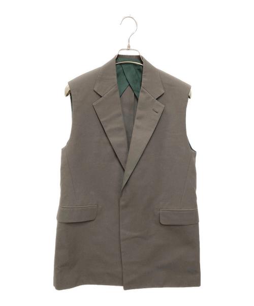 DRAWER（ドゥロワー）DRAWER (ドゥロワー) ウールコットンジレ ブラウン サイズ:36の古着・服飾アイテム