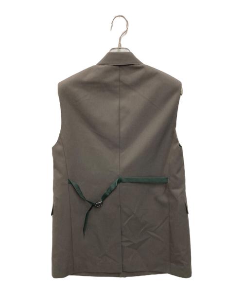 DRAWER（ドゥロワー）DRAWER (ドゥロワー) ウールコットンジレ ブラウン サイズ:36の古着・服飾アイテム