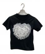 OBLIオブリ）の古着「ハートチュールTシャツ」｜ブラック