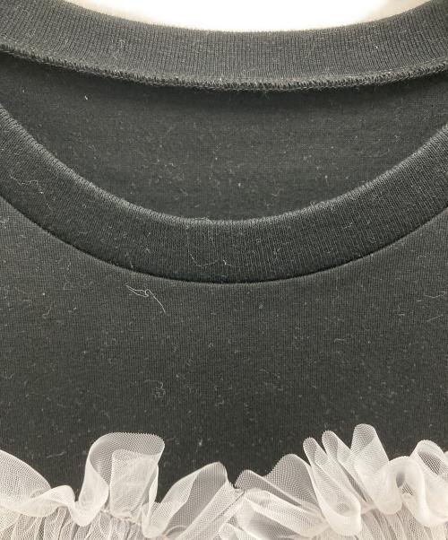 OBLI（オブリ）OBLI (オブリ) ハートチュールTシャツ ブラック サイズ:FREEの古着・服飾アイテム