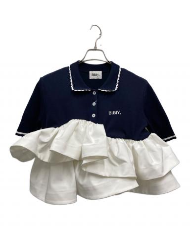 未使用 Bibiy. ROSIE PEPURAMU TOP 中古・古着通販】Bibiy. (ビビィ) ROSIE PEPURAMU TOP ネイビー