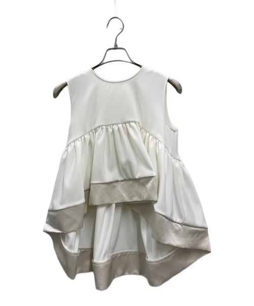 TWILL（ツイル）TWILL (ツイル) ラウンドペプラムボリュームブラウス ホワイト サイズ:記載無しの古着・服飾アイテム