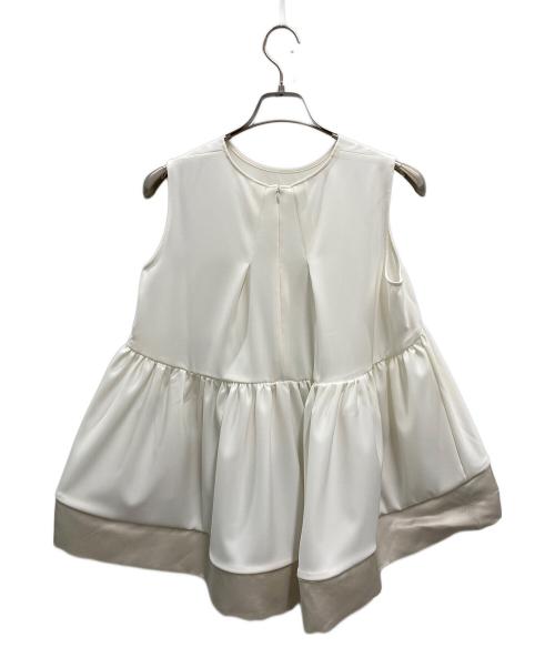 TWILL（ツイル）TWILL (ツイル) ラウンドペプラムボリュームブラウス ホワイト サイズ:記載無しの古着・服飾アイテム