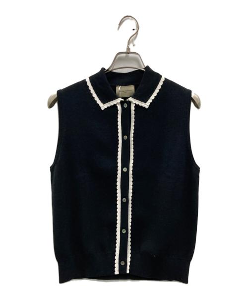 UNITED ARROWS（ユナイテッドアローズ）UNITED ARROWS (ユナイテッドアローズ) スカラップ レース ニットベスト ブラック サイズ:FREEの古着・服飾アイテム