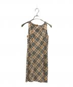 BURBERRY BLUE LABELバーバリーロンドンブルーレーベル）の古着「ノバチェックN/Sワンピース」｜ベージュ