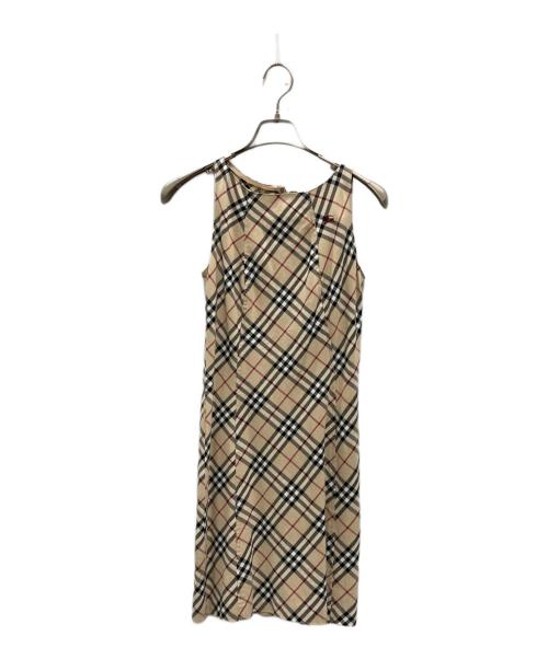 BURBERRY BLUE LABEL（バーバリーロンドンブルーレーベル）BURBERRY BLUE LABEL (バーバリーロンドンブルーレーベル) ノバチェックN/Sワンピース ベージュ サイズ:36の古着・服飾アイテム