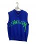 stussy（ステューシー）の古着「SMOOTH STOCK KNIT VEST」｜ブルー