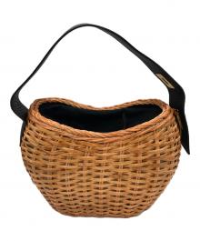 VIOLAd'ORO（ヴィオラドーロ）の古着「MIRO スプリットラタン ワンハンドルバッグ」｜ブラウン×ブラック