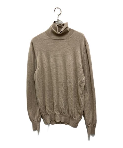 GRAN SASSO（グランサッソ）GRAN SASSO (グランサッソ) 12Gタートルネックニット ベージュ サイズ:52の古着・服飾アイテム