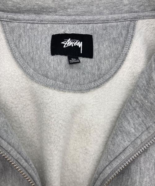 stussy（ステューシー）stussy (ステューシー) ストックロゴハーフジップスウェット グレー サイズ:XLの古着・服飾アイテム