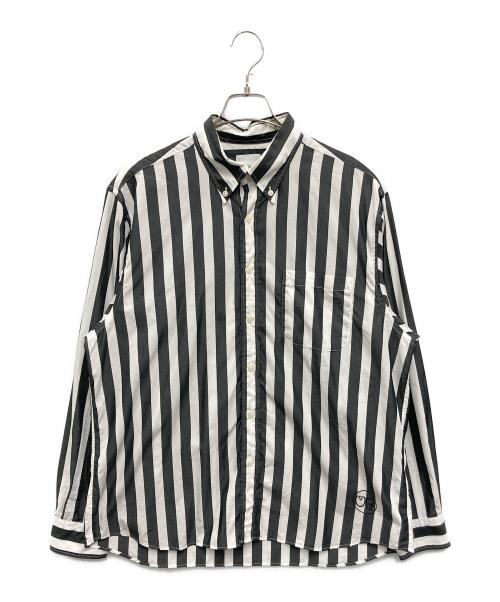 uniform experiment（ユニフォームエクスペリメント）uniform experiment (ユニフォームエクスペリメント) BOLD STRIPE B.D SHIRT ホワイト×ブラック サイズ:34の古着・服飾アイテム