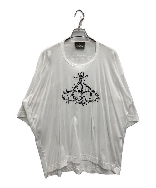 Vivienne Westwood man（ヴィヴィアン ウェストウッド マン）Vivienne Westwood man (ヴィヴィアン ウェストウッド マン) 有刺鉄線オーブ半袖カットソー ホワイト サイズ:FREEの古着・服飾アイテム