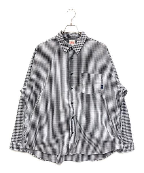 DANTON（ダントン）DANTON (ダントン) ギンガムチェックシャツ ホワイト×ブラウン サイズ:44の古着・服飾アイテム
