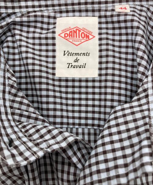 DANTON（ダントン）DANTON (ダントン) ギンガムチェックシャツ ホワイト×ブラウン サイズ:44の古着・服飾アイテム