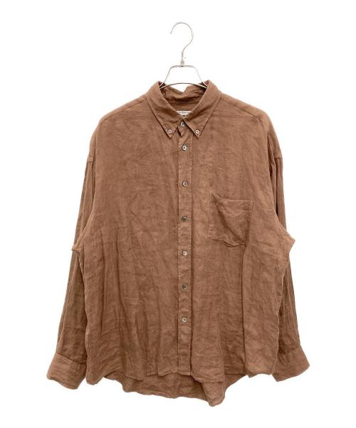 JOURNAL STANDARD TRISECT2（ジャーナルスタンダートトライセクトツー）JOURNAL STANDARD TRISECT2 (ジャーナルスタンダートトライセクトツー) CANCLINI ファット ボタンダウン シャツ ブラウン サイズ:Mの古着・服飾アイテム
