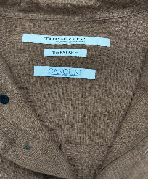 JOURNAL STANDARD TRISECT2（ジャーナルスタンダートトライセクトツー）JOURNAL STANDARD TRISECT2 (ジャーナルスタンダートトライセクトツー) CANCLINI ファット ボタンダウン シャツ ブラウン サイズ:Mの古着・服飾アイテム