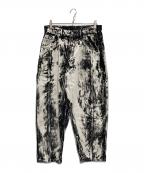 J.S HOMESTEADジャーナルスタンダード ホームステッド）の古着「ハンドブリーチ デニムジーンズ」｜ブラック×ホワイト