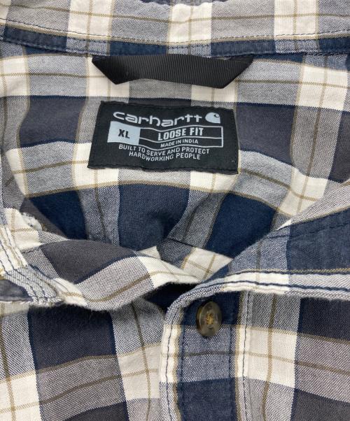 CarHartt（カーハート）CarHartt (カーハート) チェックシャツ ネイビー サイズ:XLの古着・服飾アイテム