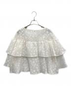 roughlowラフロー）の古着「ジャガードレイヤードブラウス」｜ホワイト