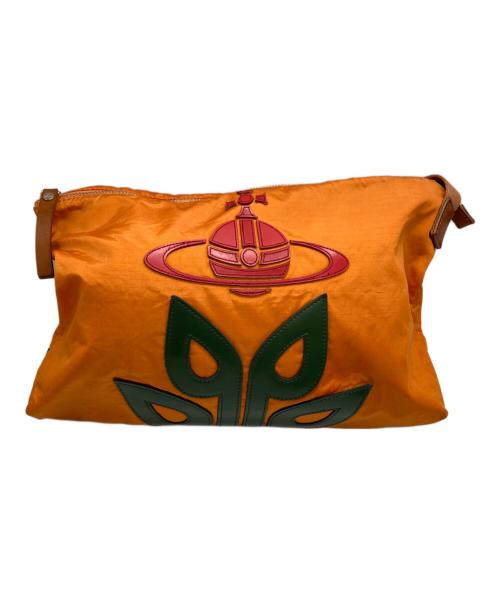 Vivienne Westwood（ヴィヴィアンウエストウッド）Vivienne Westwood (ヴィヴィアンウエストウッド) オーブナイロンショルダーバッグ オレンジの古着・服飾アイテム